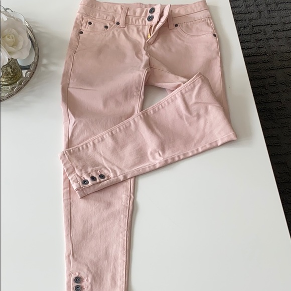 Pink jeans with buttons on ankle - Picture 1 of 1